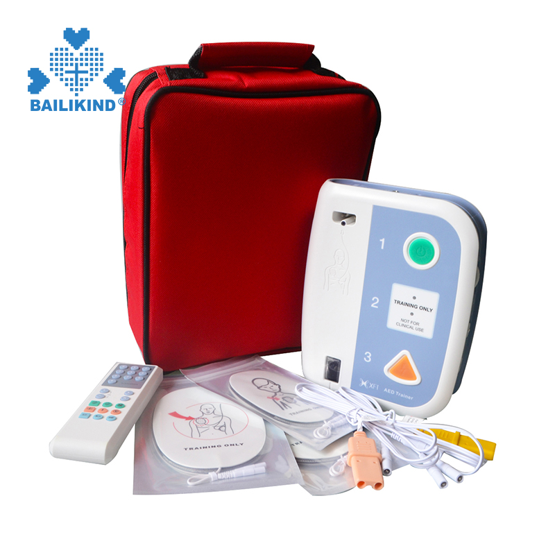 Hoe AED-trainer te gebruiken Automatische externe defibrillator Lesgeven EHBO-training voor reanimatieschool Tweetalige leermiddelen